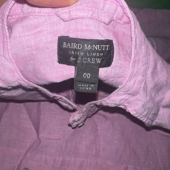 J.Crew x Baird McNutt Irish Linen Pink Blouse size 00 - Picture 6 of 7